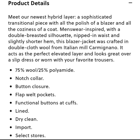 New J.Crew Evening Blazer-Jacket in Italian Double-Cloth Wool Size 4 - Picture 5 of 5